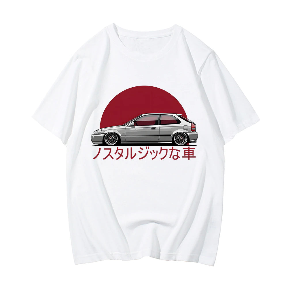 EK9 Civic Red Moon JDM Tee T-Shirt CrashTestCases