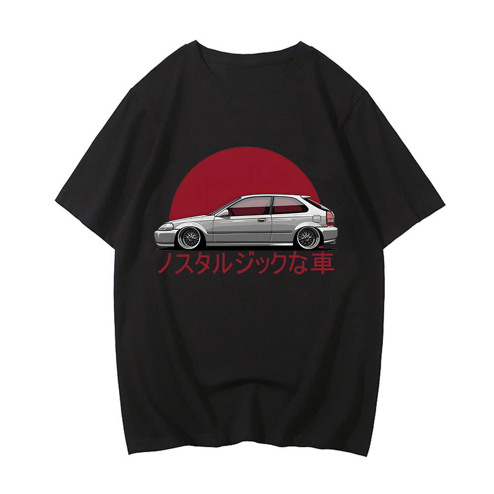 EK9 Civic Red Moon JDM Tee T-Shirt CrashTestCases